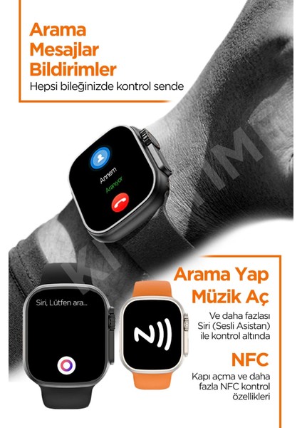 Metal Kordonlu Akıllı Saat Watch 8 Ultra Max Sesli Görüşme Ios Android Uyumlu Akıllı Saat Ultra