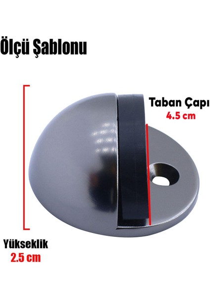 Yarımay Kapı Stoperi Tamponu Vidalı Metal Kapı Stopu Durdurucu Tutucu Antrasit ( 5 Adet )