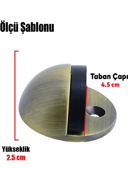 Yarımay Kapı Stoperi Tamponu Vidalı Metal Kapı Stopu Durdurucu Tutucu Mat Antik ( 5 Adet )