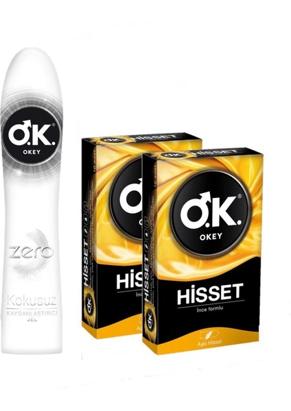 Zero Kayganlaştırıcı Jel 100ML ve Okey Hisset Prezervatif 10X2 - 3lü Set