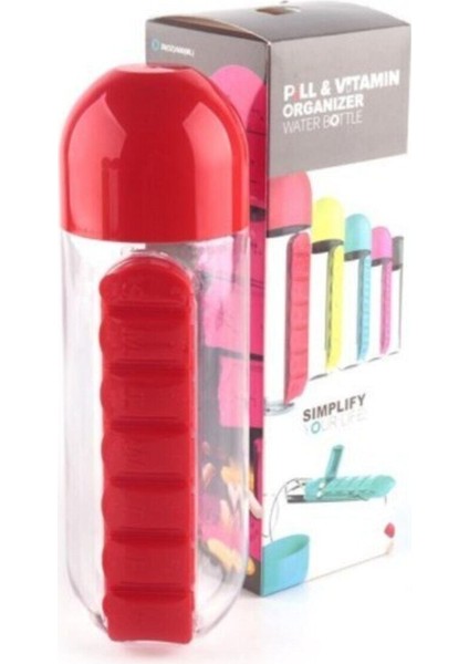 600 ml Dahili 7 Günlük Ilaç Organizer Su Şişesi fırsatları