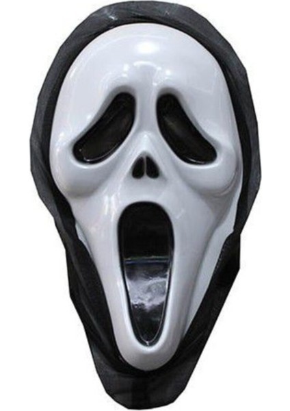 Çığlık Maskesi Korku Şaka Maskesi Siyah Renk Kostüm Maske Oyuncu Maskesi Şaka Oyunu Oyuncak