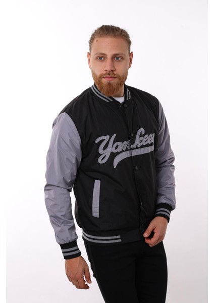 Siyah Yankees Baskılı Ceket F01000 fırsatları