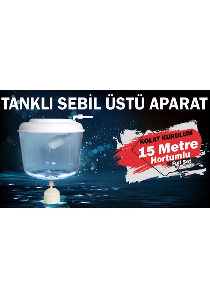 Hsc Uyumlu Sebil Üstü Aparatı Kırılmaz Hazneli (15 Metre Hortumlu)