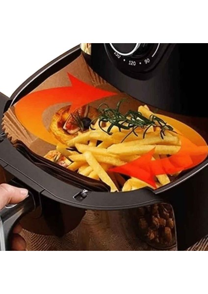 Airfryer Pişirme Kağıdı Kare XXL 120 Adet, Philips Xiaomi Tefal ve Tüm Modeller ile Uyumlu Büyük Boy Taban Çap 20 cm modelleri