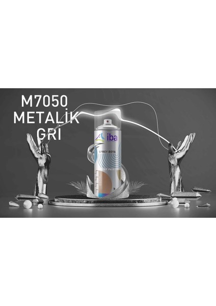 Akrilik Sprey Boya 400 ml Metalik Gri