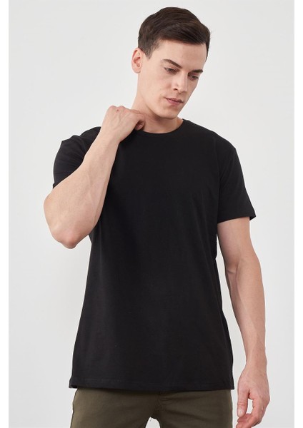 Çetinkaya Mentality Pamuk Erkek Slim Fit Bisiklet Yaka 3'lü Siyah-Beyaz-Lacivert Tişört Paketi 2772B fiyatları
