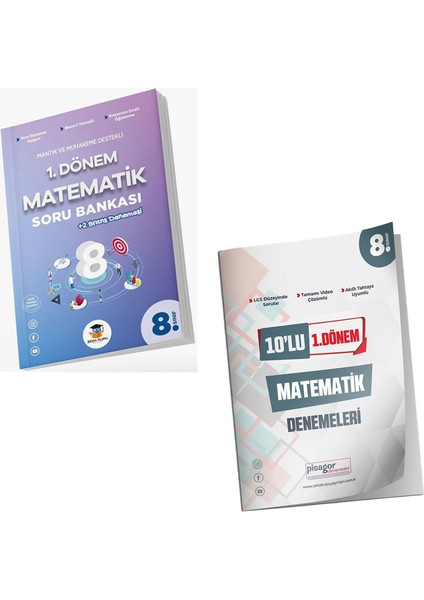Pisagor ve Zeka Küpü Yayınları 8. Sınıf 1.dönem Matematik Soru Bankası ve Deneme Seti fiyatları