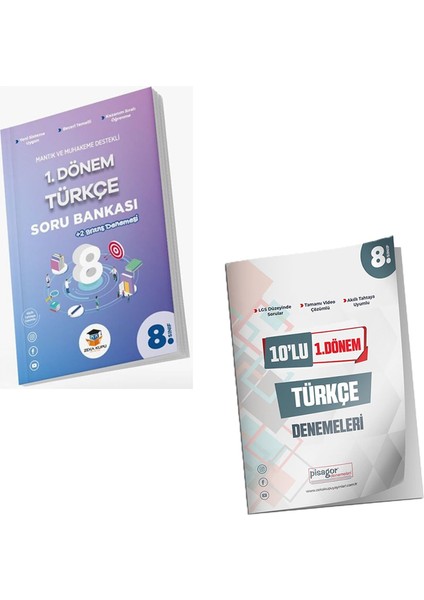 Pisagor ve Zeka Küpü Yayınları 8. Sınıf 1.dönem Türkçe Soru Bankası ve Deneme Seti modelleri