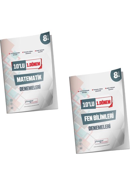 8. Sınıf 1.dönem Matematik ve Fen Bilimleri Deneme Seti