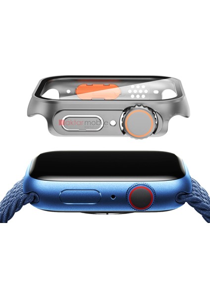 Apple Watch 7 8 45 mm Uyumlu Watch Ultra 49 mm Kasa Dönüştürücü & Ekran Koruyucu Tam Koruma