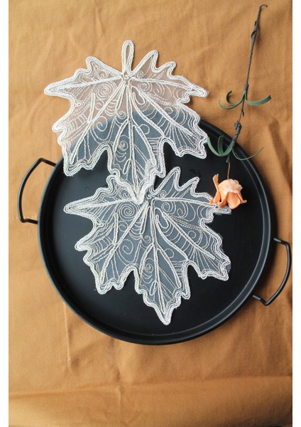 6 Adet Gold Krem Sonbahar Yaprağı Bardak Altlığı & Kokteyl Peçetesi fiyatları