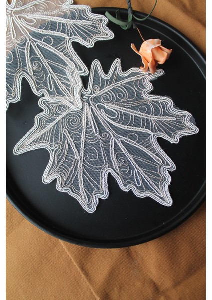 6 Adet Gold Krem Sonbahar Yaprağı Bardak Altlığı & Kokteyl Peçetesi modelleri