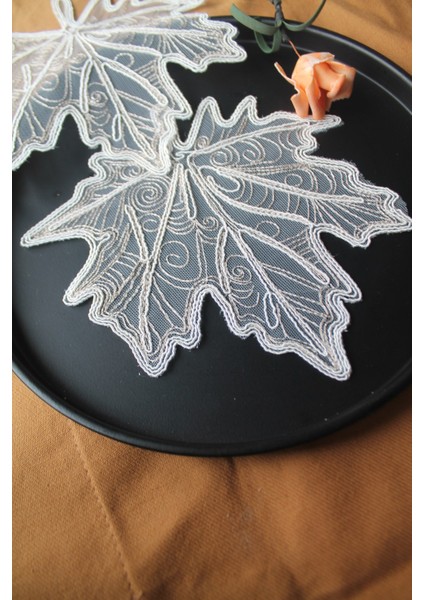 6 Adet Gold Krem Sonbahar Yaprağı Bardak Altlığı & Kokteyl Peçetesi fırsatları