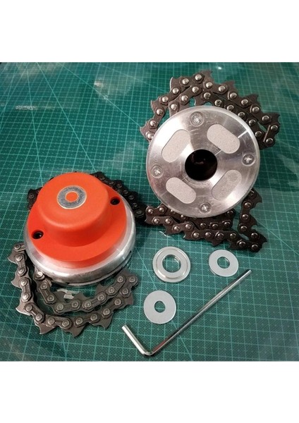 Motorlu Tırpan Universal Metal Başlık Zincirli Tırpan Aparatı Başlığı Ot Canavar Başlık