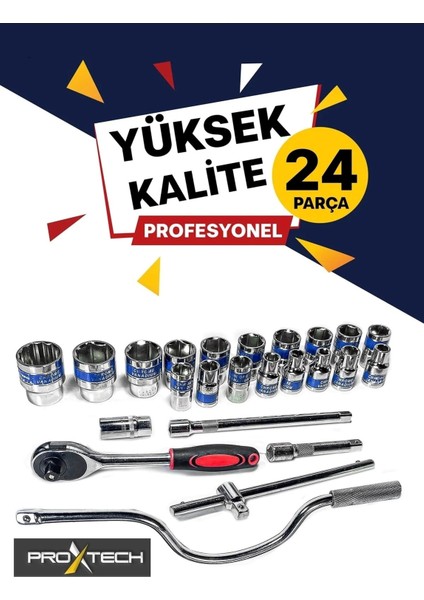 Profesyonel Metal Kutulu 24 Adet/takım Cırcır Kollu Aracı Set Oto Mekanik Lokma Set