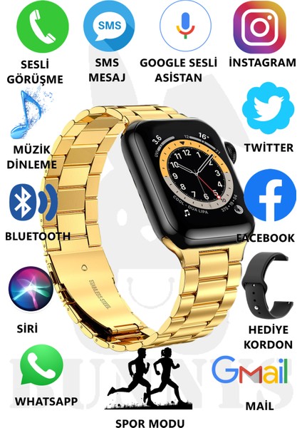 Watch 8 Pro Metal Kordonlu Akıllı Saat 45MM Nfc Özellikli Bt Çağrı Destekli