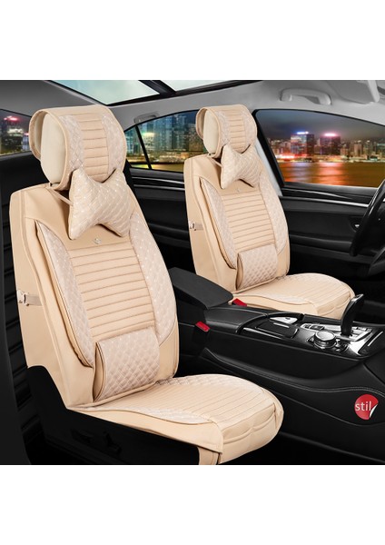 Fiat Egea Cross Lüx Deri Oto Koltuk Kılıfı Ön Arka Takım (Elit) Bej