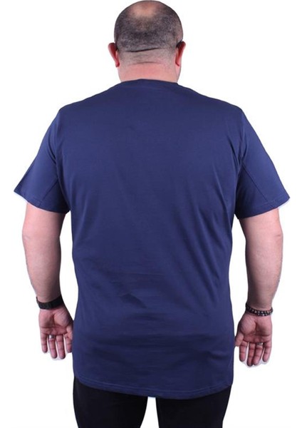 Büyük Beden Erkek Sıfır Yaka Tişört Core 23122 Marin fiyatları