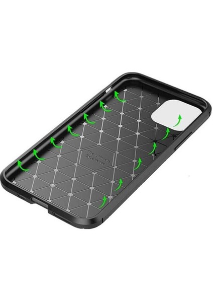Apple Iphone 12 Mini Karbon Desenli Negro Silikon Kılıf