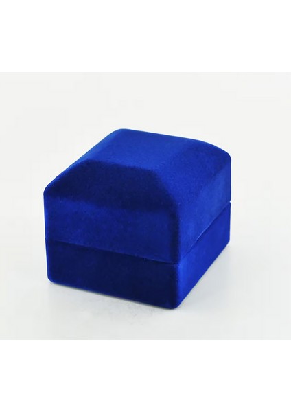 Işıklı Mavi Renk Kadife Yüzük ve Alyans Kutusu modelleri
