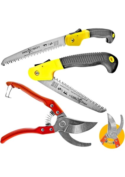 Katlanabilir Emniyetli Cep Bahçe Budama Testeresi 180 Mm dal Budama Makası 2'li Set