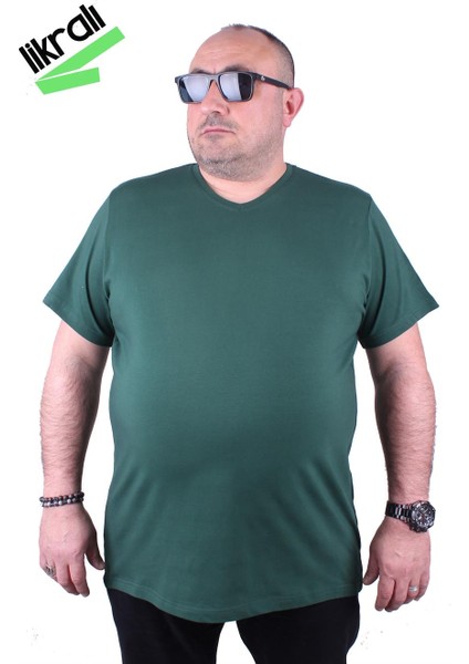 Mocgrande Erkek Büyük Beden Likralı Basic V Yaka Tişört 11170 Neftı fiyatları