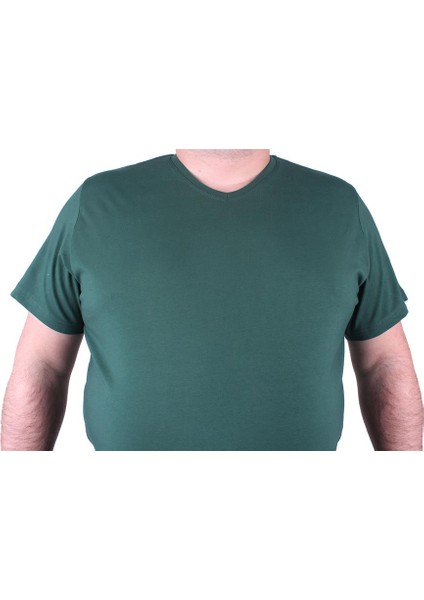 Mocgrande Erkek Büyük Beden Likralı Basic V Yaka Tişört 11170 Neftı modelleri