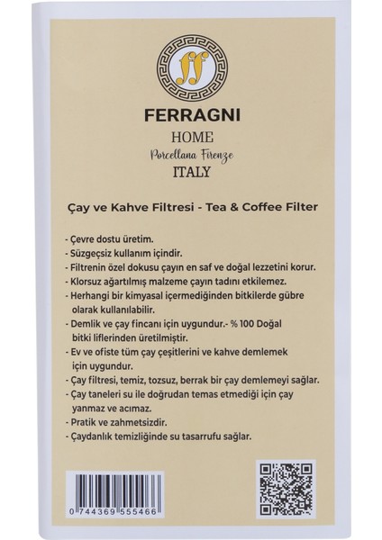 Çay ve Kahve Filtresi Tek Paket (100 Adet) Küçük Boy (6,5*14)