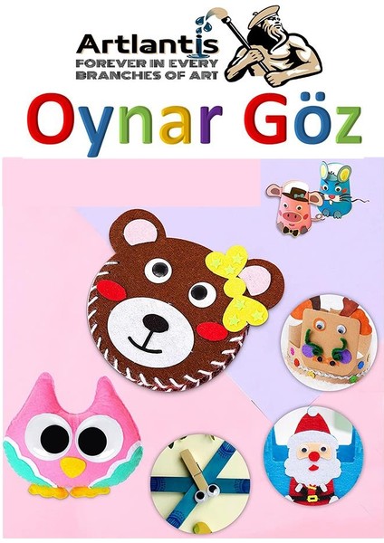 Oynar Göz Siyah 8 mm 50 Li 1 Paket Oynayan Göz 8mm Hobi Tasarım Anasınıfı Kreş Etkinlik Elişi