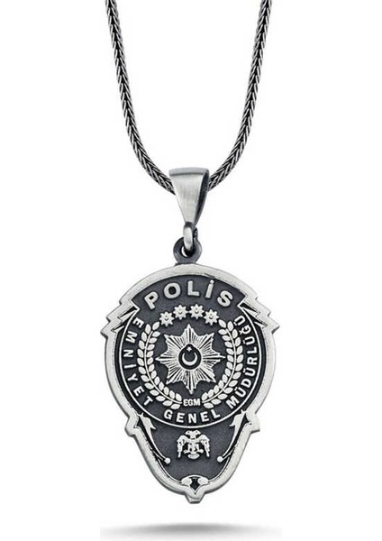 Gümüş Emniyet Teşkilatı Polis Armalı Kolye