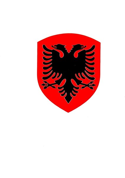 Arnavutluk Bayrağı Arma Sticker - Arnavutluk Bayrağı Arma