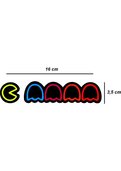 Pacman Sticker - Pac-Man Renkli Stıcker - Pacman