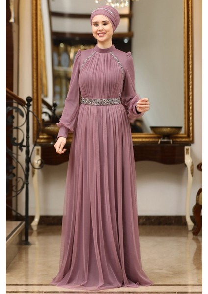 Efsane Tesettür Abiye Lavanta