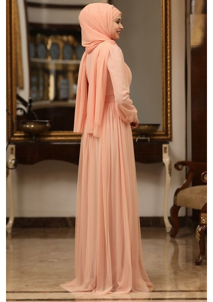 Efsane Tesettür Abiye Pudra modelleri