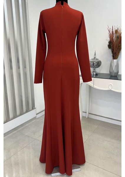 Bahar Tesettür Abiye Kiremit modelleri