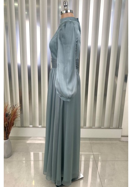 Afra Tesettür Abiye Mint modelleri