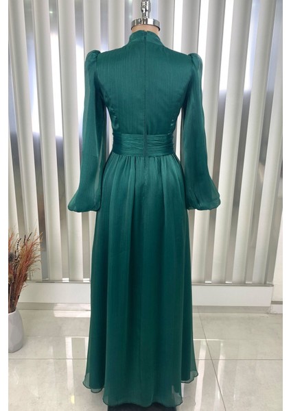 Afra Tesettür Abiye Zümrüt modelleri