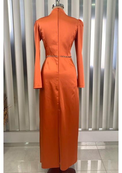 Sare Tesettür Abiye Turuncu modelleri