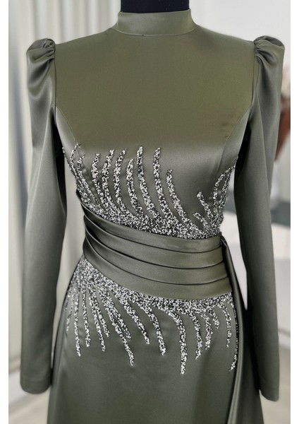 Ceyla Kuyruklu Tesettür Abiye Haki fiyatları