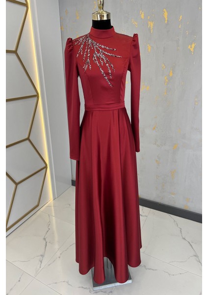 Mina Tesettür Abiye Bordo fiyatları