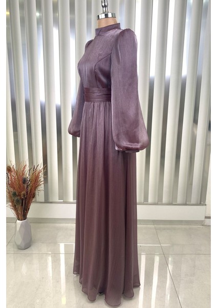 Afra Tesettür Abiye Lila modelleri