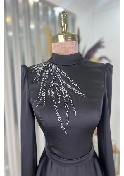 Mina Tesettür Abiye Siyah