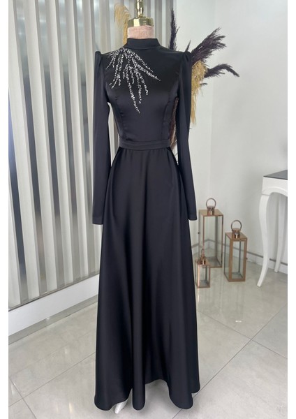 Mina Tesettür Abiye Siyah modelleri