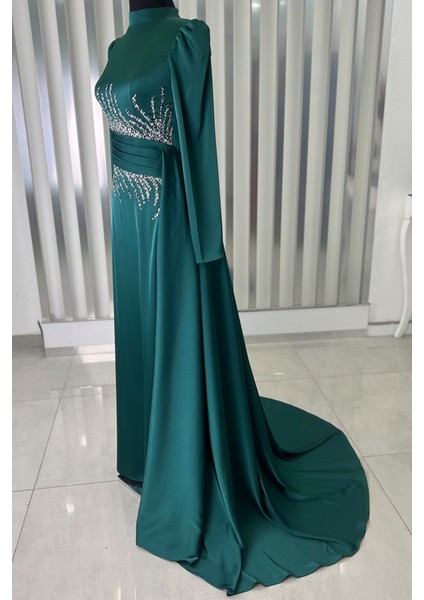 Ceyla Kuyruklu Tesettür Abiye Zümrüt fırsatları