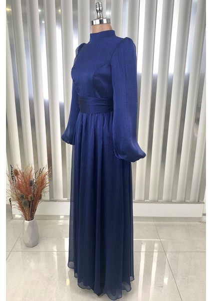 Afra Tesettür Abiye Lacivert modelleri