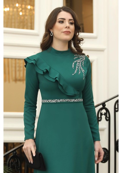 Elif Taşlı Tesettür Elbise Zümrüt fiyatları