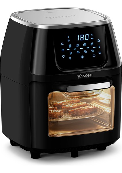 Y88 Xxl Siyah 1500W 8 Litre Airfryer Oven Fritöz ( Yasomi Türkiye Garantili)