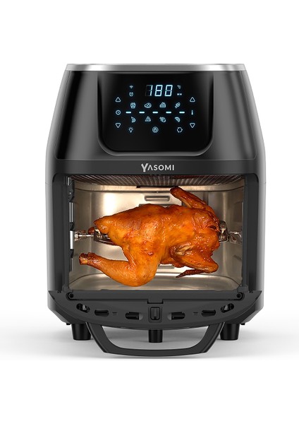 Y88 Xxl Siyah 1500W 8 Litre Airfryer Oven Fritöz ( Yasomi Türkiye Garantili)