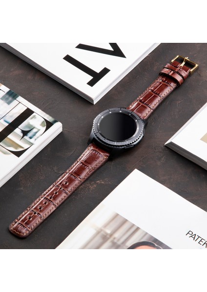 Samsung Galaxy Watch 4 / 5 / 6 / 7 Pro Watch 6 Classic 40mm 43mm 44mm 47mm Watch 5 / Watch 5 Pro 40 44 45 Watch 4 40 42 44 46mm 20mm Croco Deri Kordon Taba fiyatları